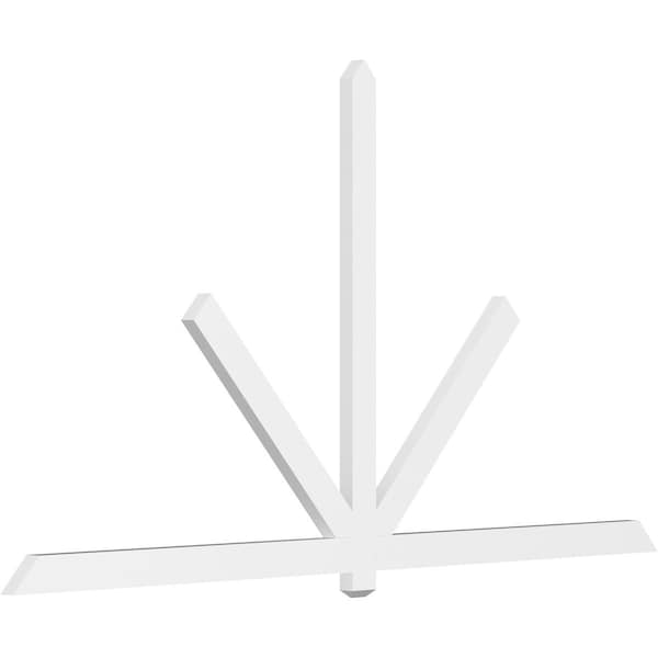 Ekena Millwork Kennewick Architectural Grade PVC Gable Bracket, 108"W x 58 1/2"H x 2"D x 4"F, 13/12 Pitch GBP108X59X0204KEN00 - main